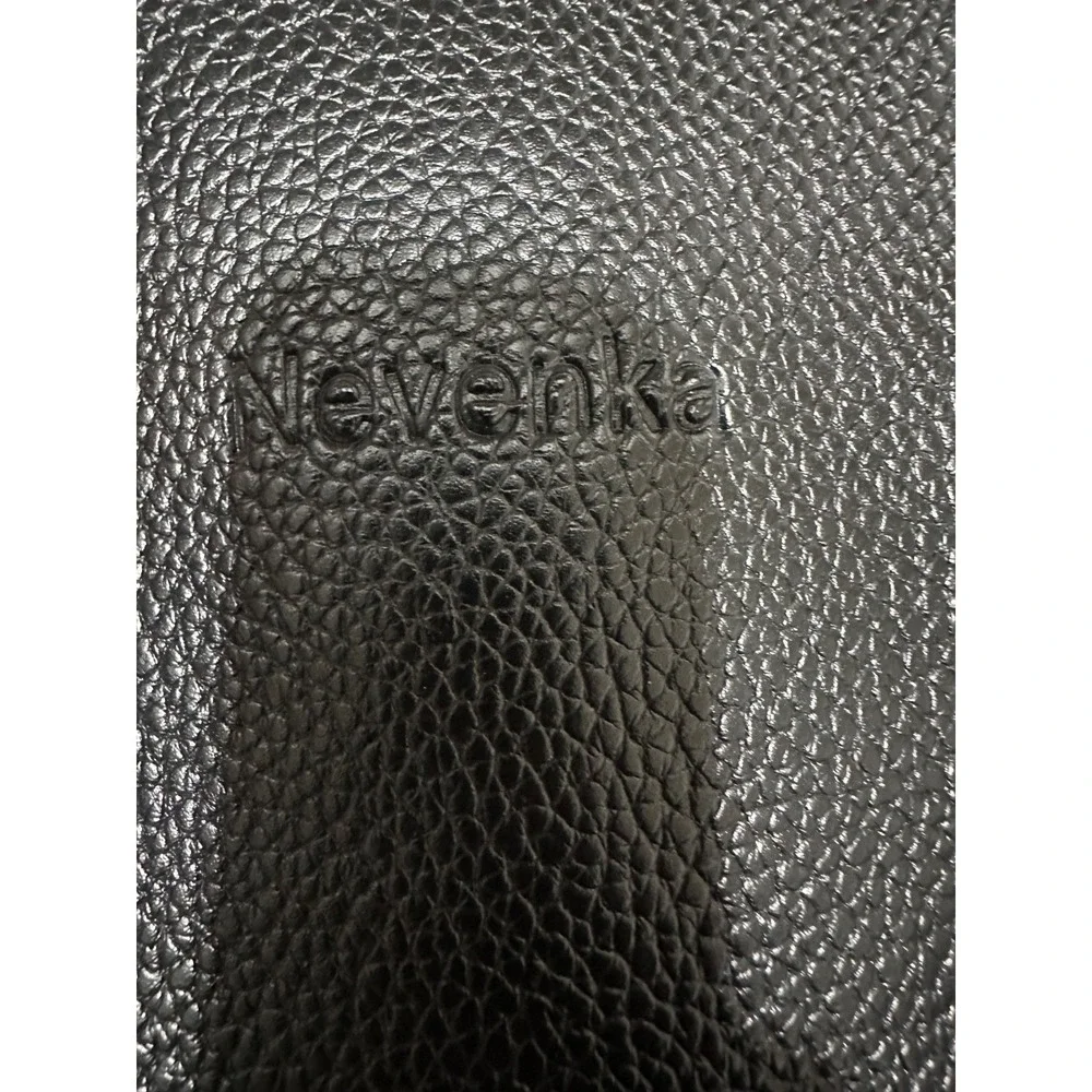 nevenka black leather‎ backpack